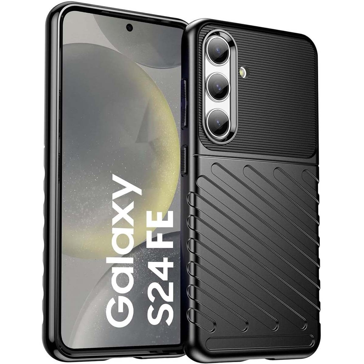 Funda Gel Flexible Thunder Armor para Samsung Galaxy S24 FE 5G color Negra