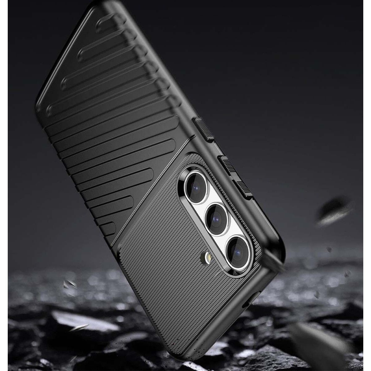 Funda Gel Flexible Thunder Armor para Samsung Galaxy S24 FE 5G color Negra