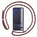 Funda Colgante Transparente para Samsung Galaxy S24 FE 5G con Cordon Rosa / Dorado