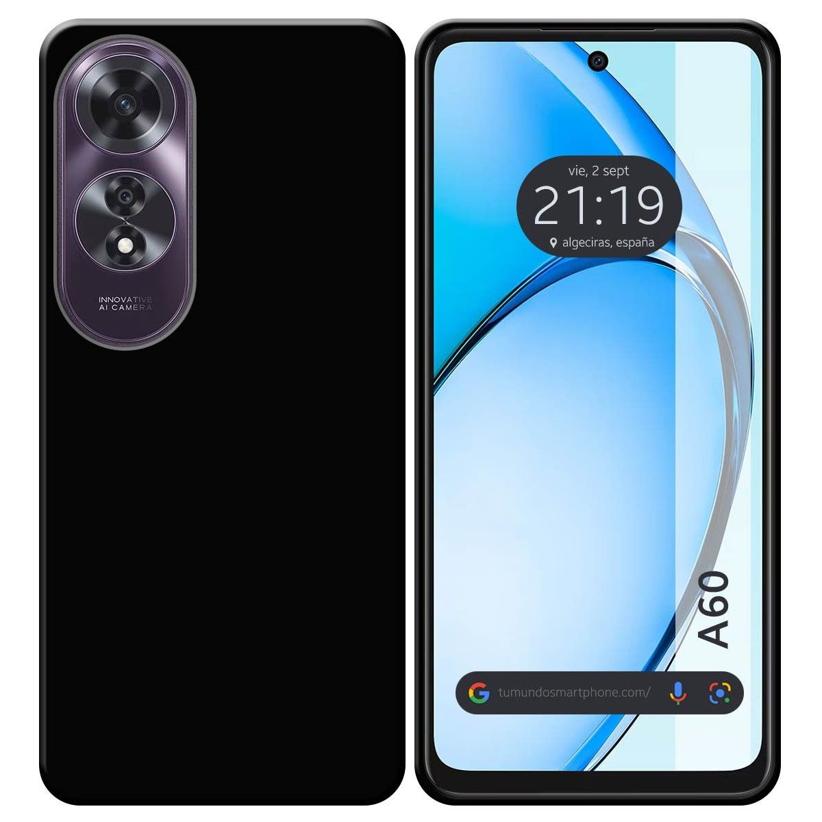 Funda Silicona Gel TPU Negra para Oppo A60 5G