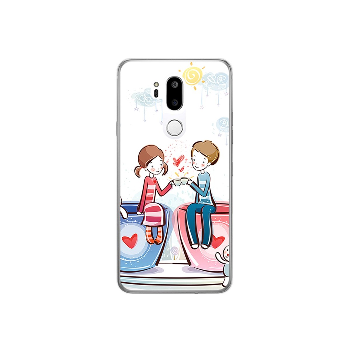 Funda Gel Tpu para Lg G7 Thinq Diseño Cafe Dibujos