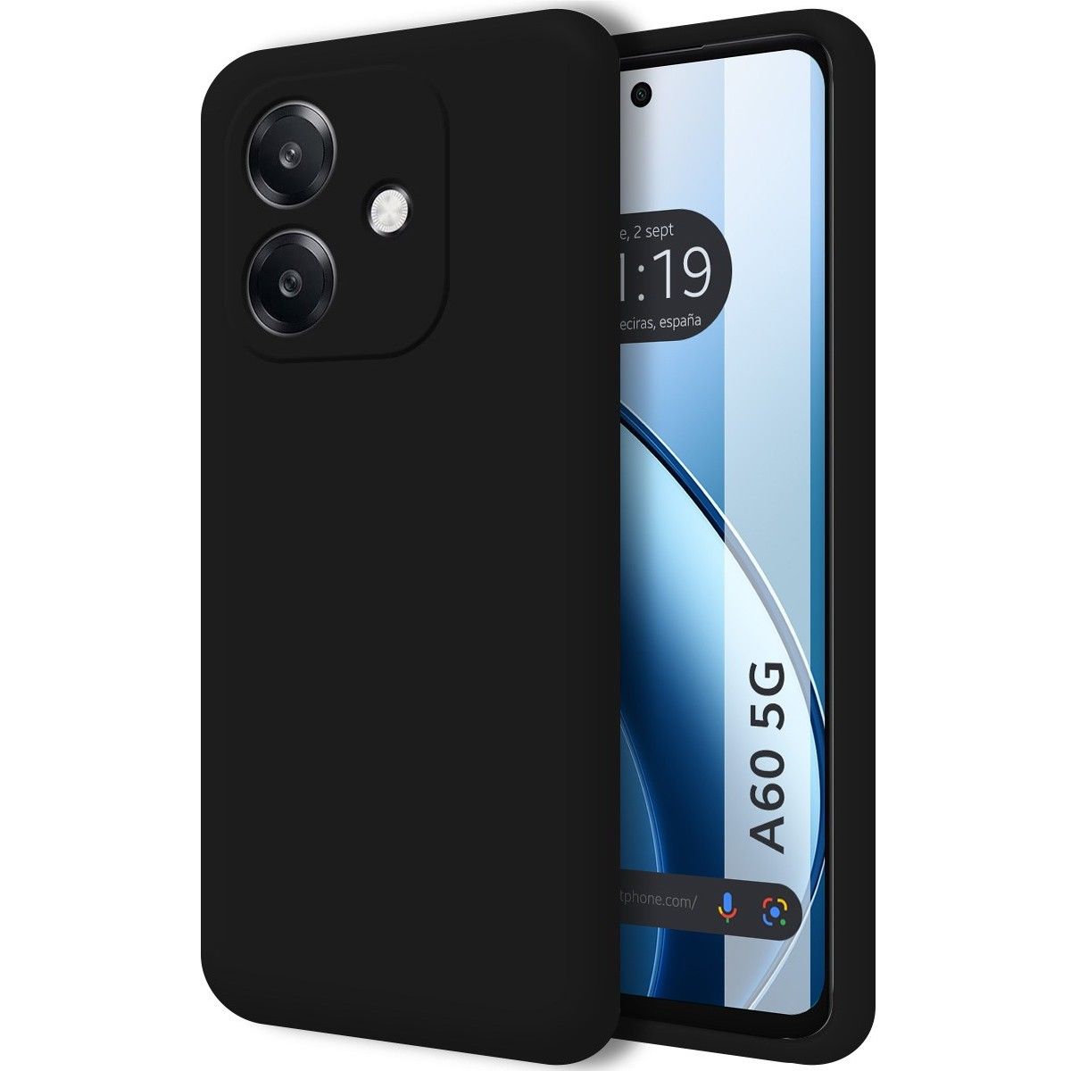 Funda Silicona Líquida Ultra Suave para Oppo A60 5G Color Negra