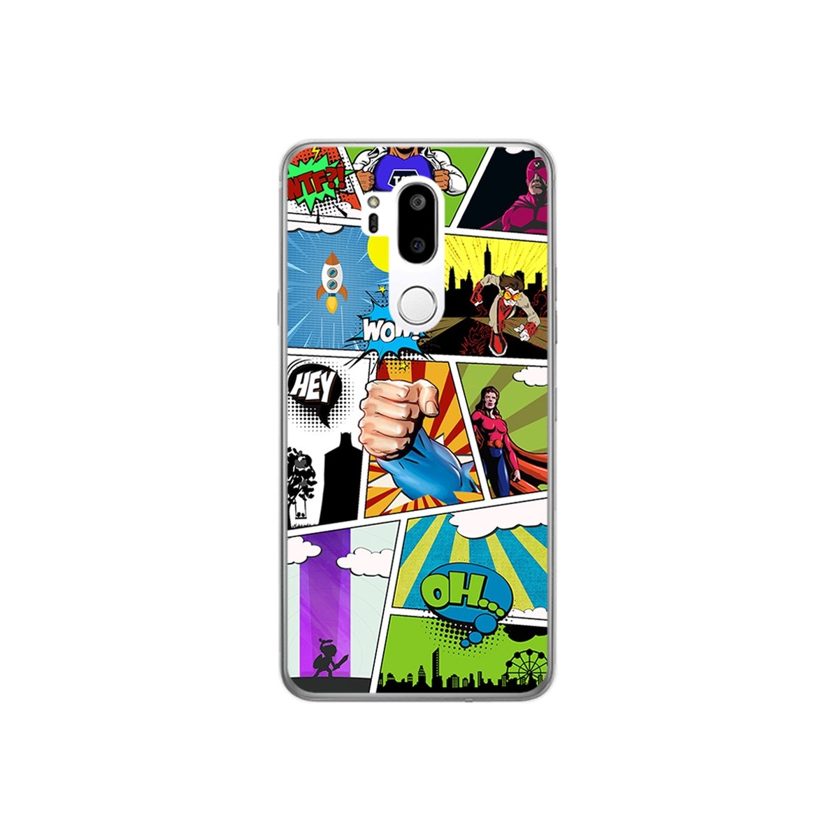 Funda Gel Tpu para Lg G7 Thinq Diseño Comic Dibujos