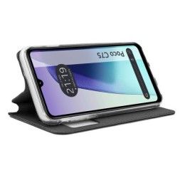 Funda Libro Soporte con Ventana para Xiaomi Poco C75 Color Negra 2