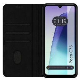 Funda Libro de Polipiel con Tarjetero para Xiaomi Poco C75 Color Negra 2