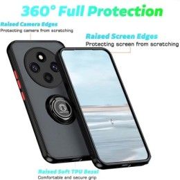 Funda Mate con Borde Negro y Anillo Giratorio 360 para Xiaomi Poco C75 2