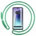 Funda Colgante Transparente para Xiaomi Poco C75 con Cordon Verde Agua