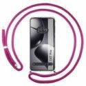Funda Colgante Transparente para Xiaomi 14T Pro 5G con Cordon Rosa Fucsia