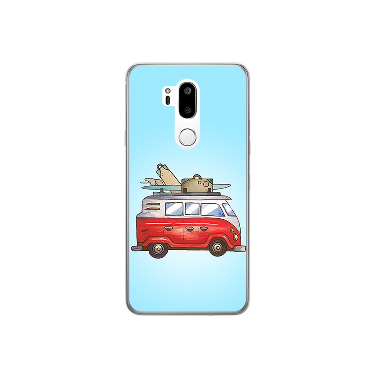 Funda Gel Tpu para Lg G7 Thinq Diseño Furgoneta Dibujos