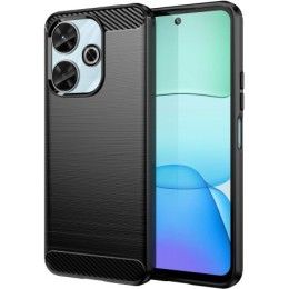 Funda Gel Tpu Tipo Carbon Negra para Xiaomi Poco M6 4G
