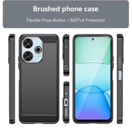 Funda Gel Tpu Tipo Carbon Negra para Xiaomi Poco M6 4G 2