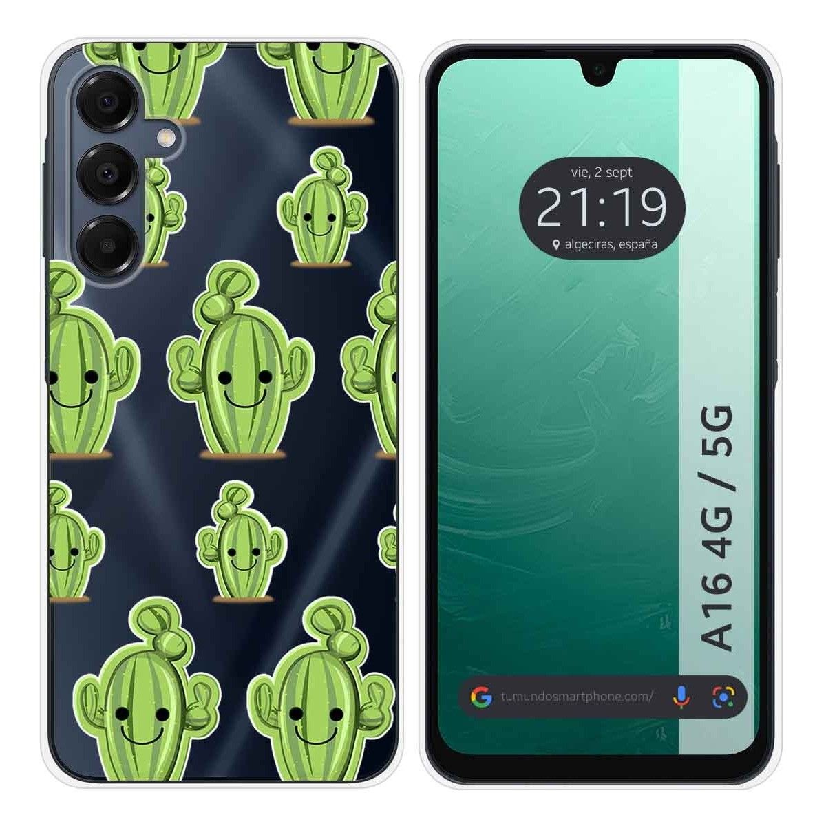 Funda Silicona Transparente para Samsung Galaxy A16 4G / 5G diseño Cactus Dibujos