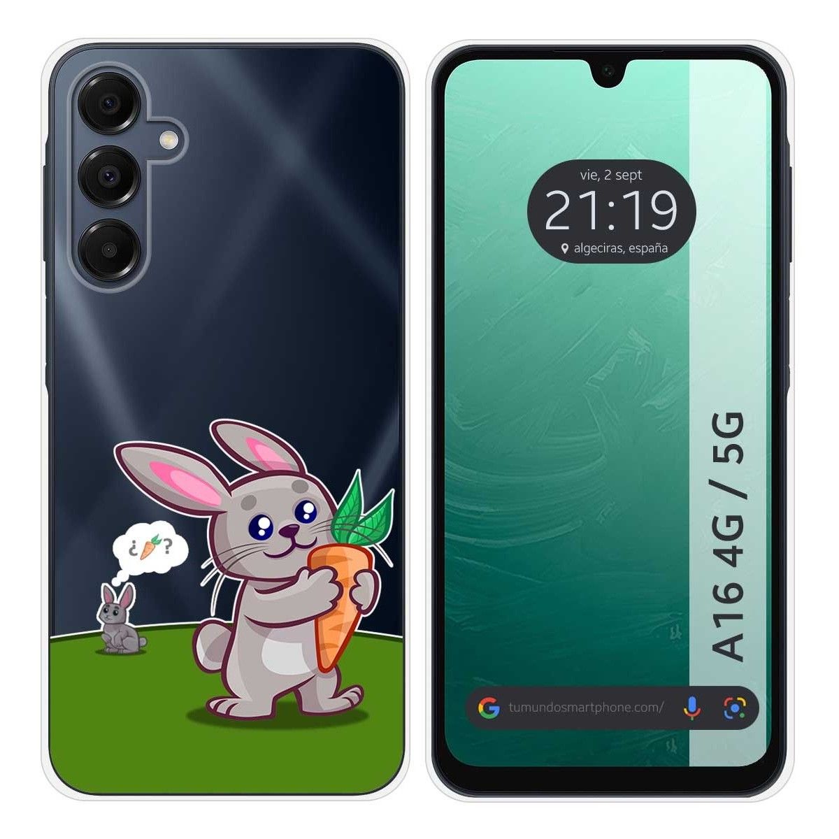 Funda Silicona Transparente para Samsung Galaxy A16 4G / 5G diseño Conejo Dibujos