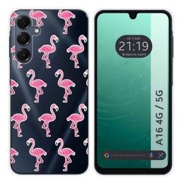 Funda Silicona Transparente para Samsung Galaxy A16 4G / 5G diseño Flamenco Dibujos