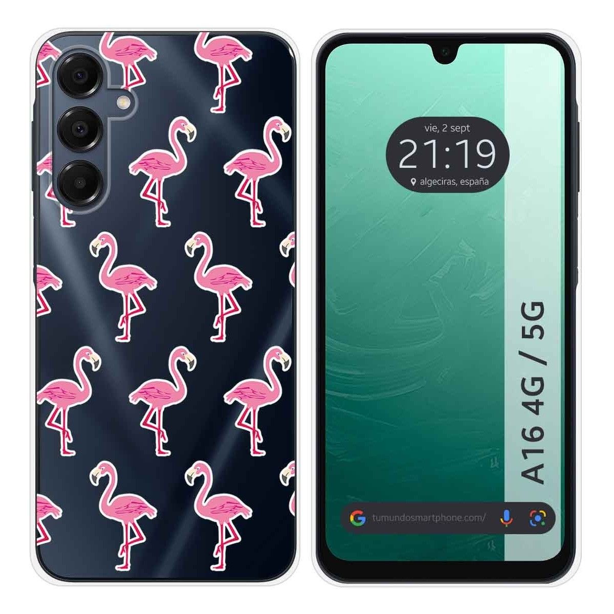 Funda Silicona Transparente para Samsung Galaxy A16 4G / 5G diseño Flamenco Dibujos