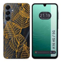 Funda Silicona Transparente para Samsung Galaxy A16 4G / 5G diseño Hojas Dibujos