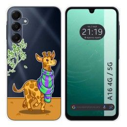 Funda Silicona Transparente para Samsung Galaxy A16 4G / 5G diseño Jirafa Dibujos