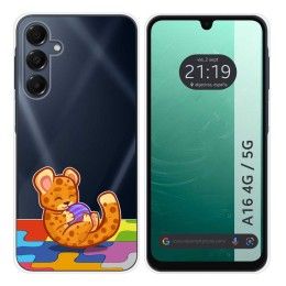 Funda Silicona Transparente para Samsung Galaxy A16 4G / 5G diseño Leopardo Dibujos