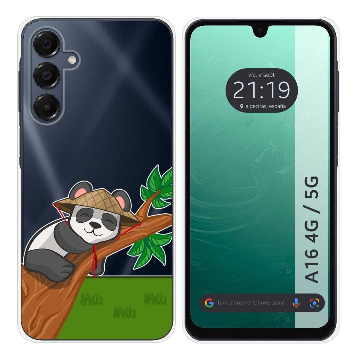 Funda Silicona Transparente para Samsung Galaxy A16 4G / 5G diseño Panda Dibujos