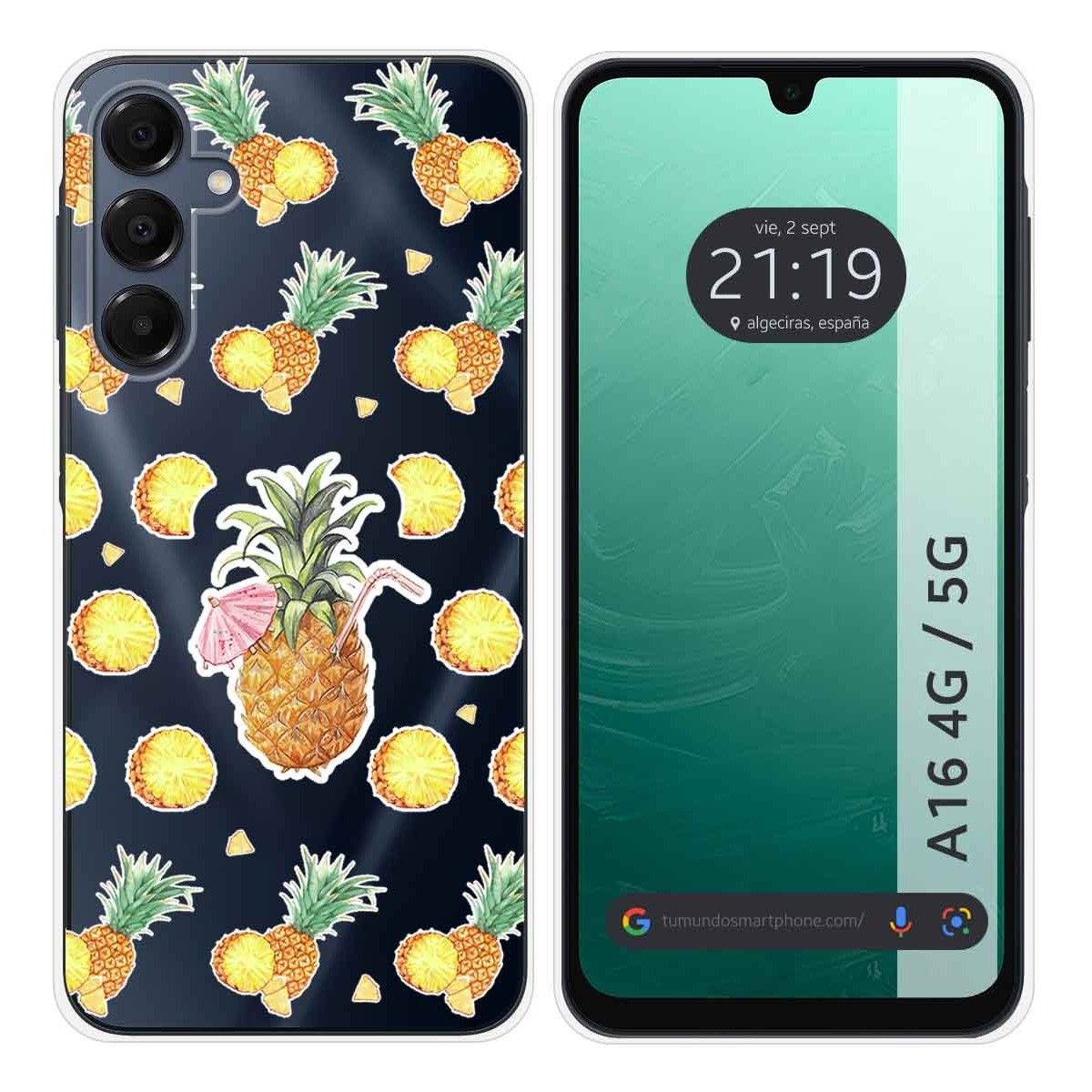 Funda Silicona Transparente para Samsung Galaxy A16 4G / 5G diseño Piña Dibujos