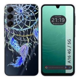Funda Silicona Transparente para Samsung Galaxy A16 4G / 5G diseño Plumas Dibujos