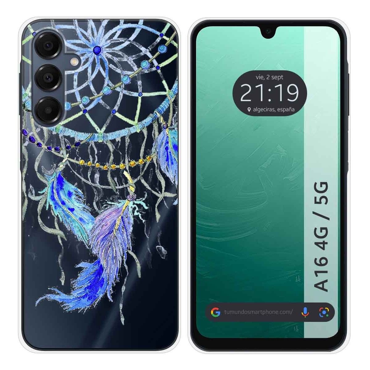 Funda Silicona Transparente para Samsung Galaxy A16 4G / 5G diseño Plumas Dibujos