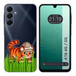 Funda Silicona Transparente para Samsung Galaxy A16 4G / 5G diseño Tigre Dibujos