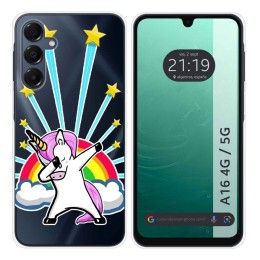 Funda Silicona Transparente para Samsung Galaxy A16 4G / 5G diseño Unicornio Dibujos