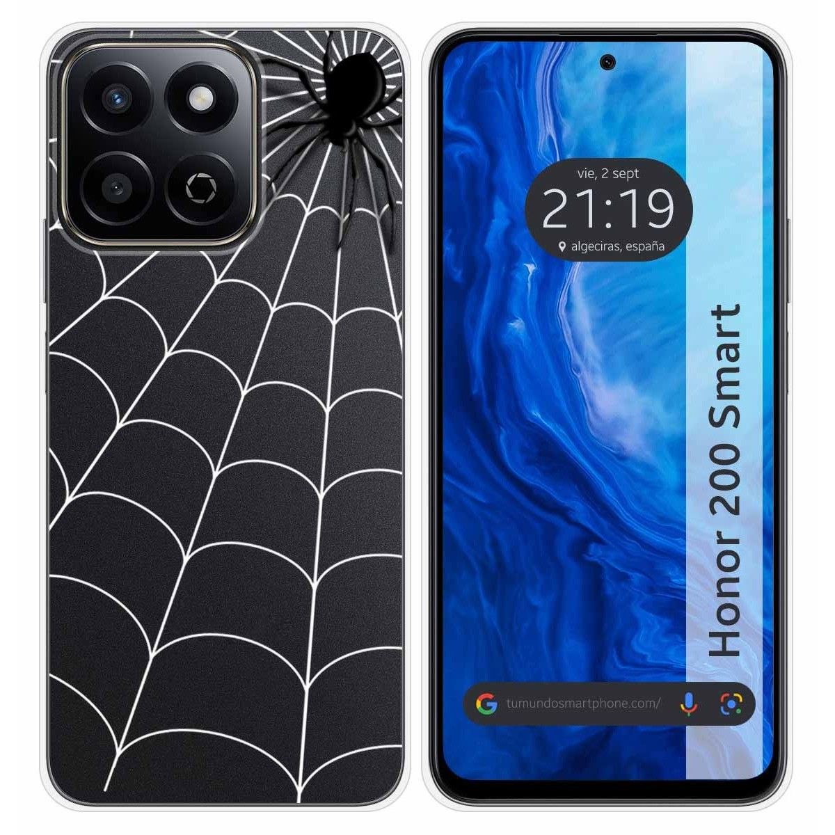 Funda Silicona Transparente para Huawei Honor 200 Smart 5G diseño Araña Dibujos