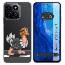 Funda Silicona Transparente para Huawei Honor 200 Smart 5G diseño Avestruz Dibujos