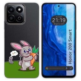 Funda Silicona Transparente para Huawei Honor 200 Smart 5G diseño Conejo Dibujos