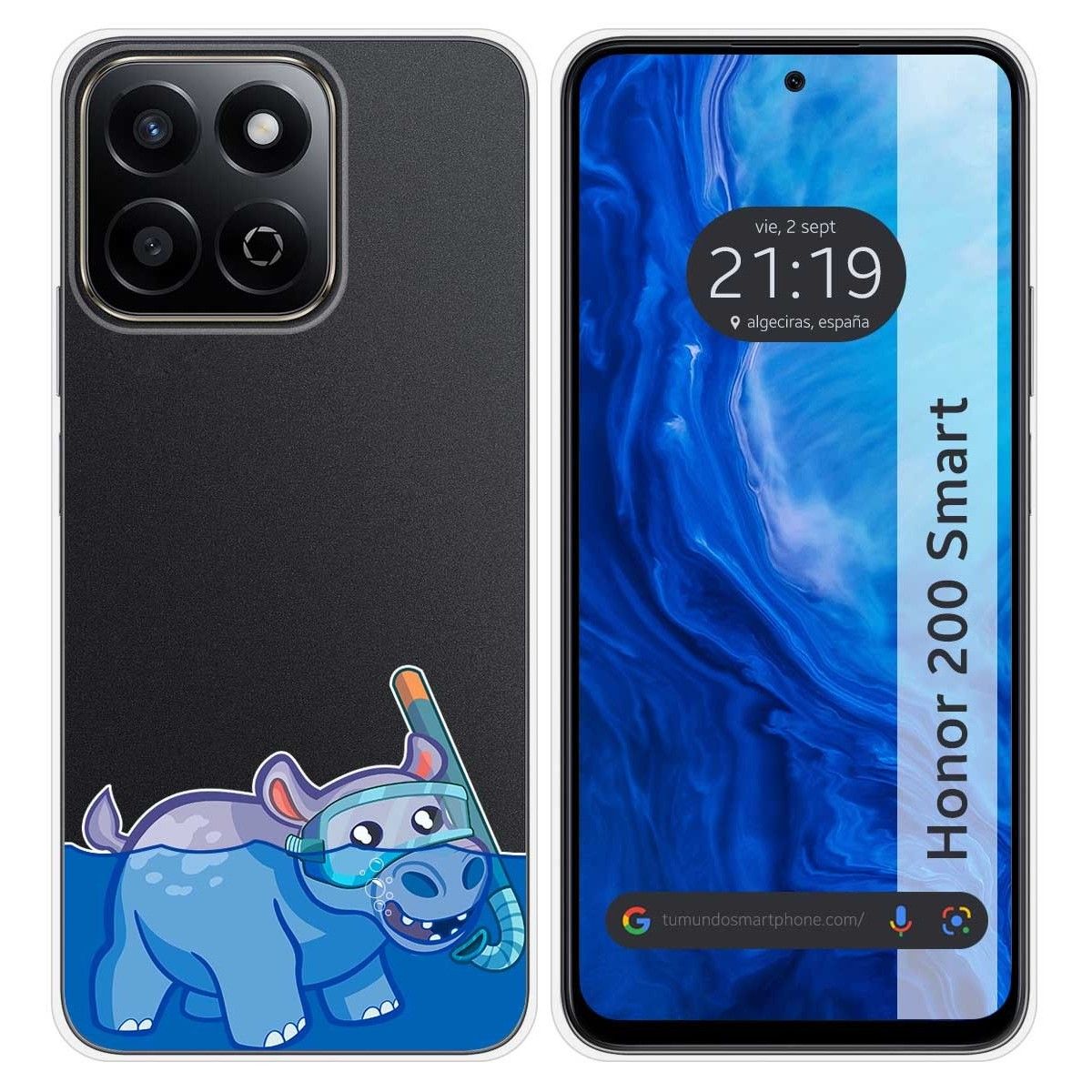 Funda Silicona Transparente para Huawei Honor 200 Smart 5G diseño Hipo Dibujos