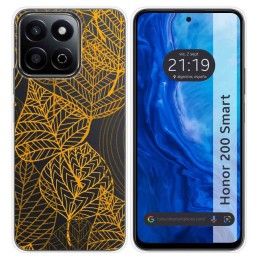 Funda Silicona Transparente para Huawei Honor 200 Smart 5G diseño Hojas Dibujos