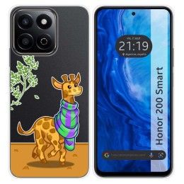 Funda Silicona Transparente para Huawei Honor 200 Smart 5G diseño Jirafa Dibujos