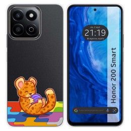 Funda Silicona Transparente para Huawei Honor 200 Smart 5G diseño Leopardo Dibujos