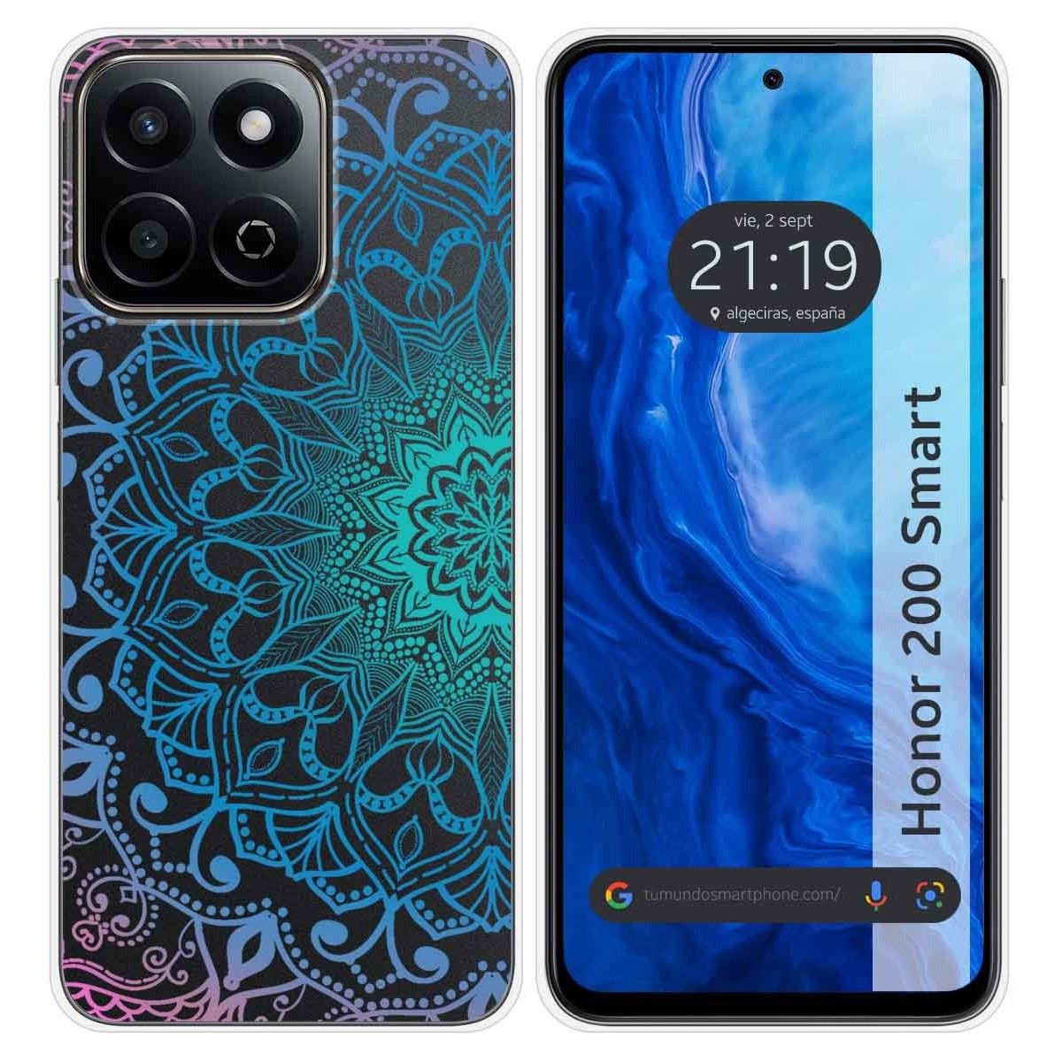 Funda Silicona Transparente para Huawei Honor 200 Smart 5G diseño Mandala Dibujos