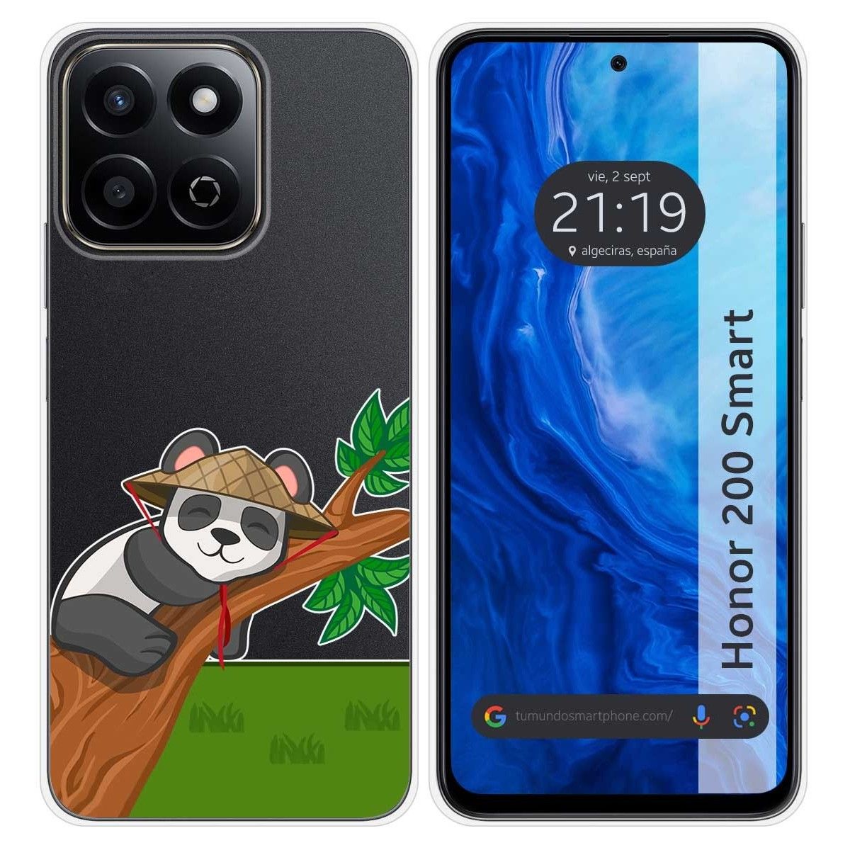 Funda Silicona Transparente para Huawei Honor 200 Smart 5G diseño Panda Dibujos