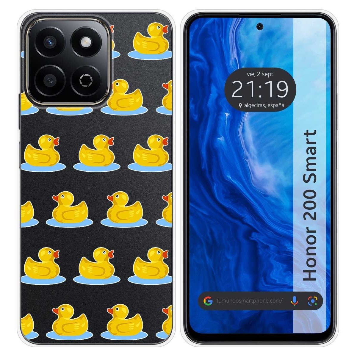 Funda Silicona Transparente para Huawei Honor 200 Smart 5G diseño Pato Dibujos