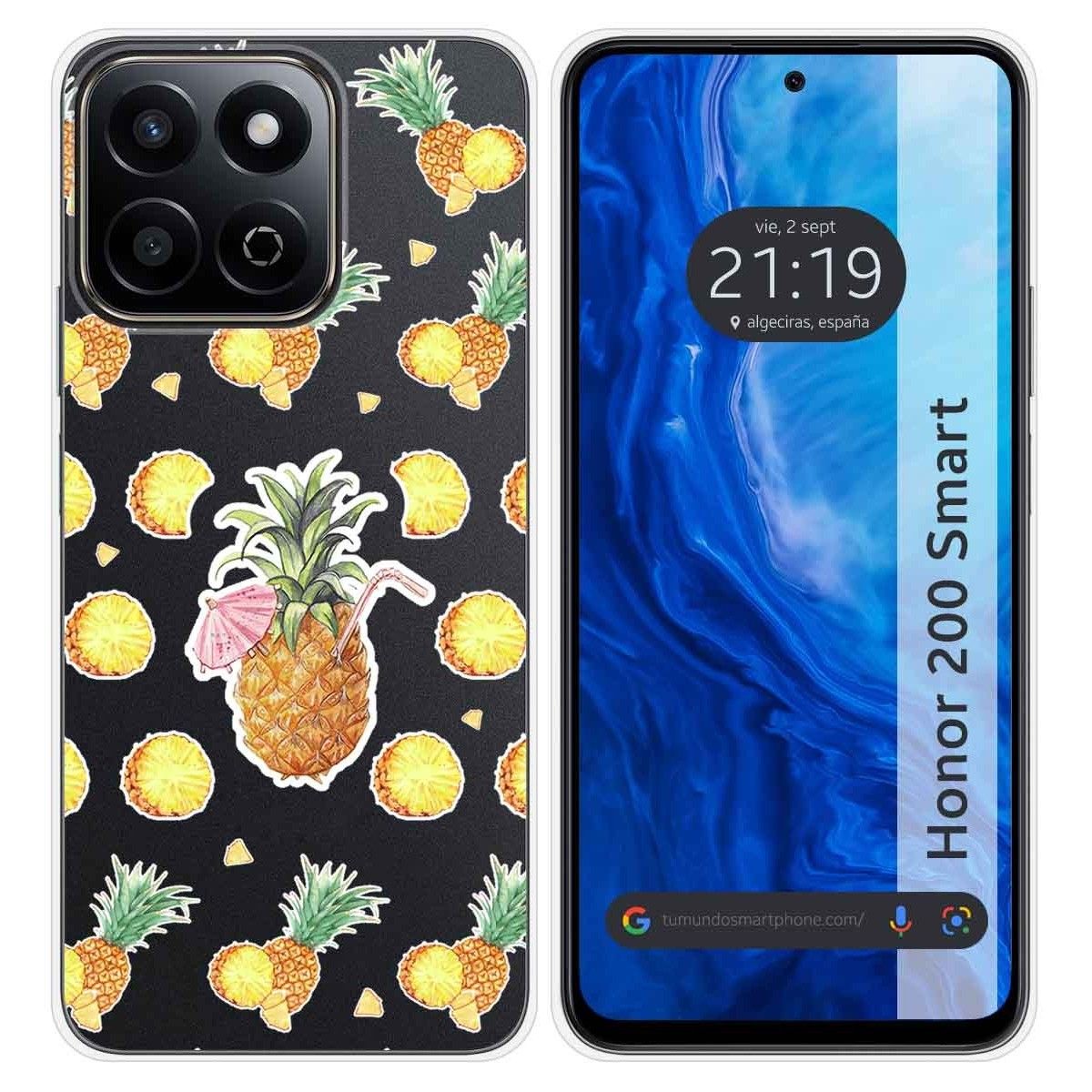 Funda Silicona Transparente para Huawei Honor 200 Smart 5G diseño Piña Dibujos
