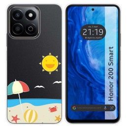 Funda Silicona Transparente para Huawei Honor 200 Smart 5G diseño Playa Dibujos