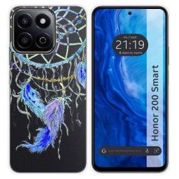 Funda Silicona Transparente para Huawei Honor 200 Smart 5G diseño Plumas Dibujos