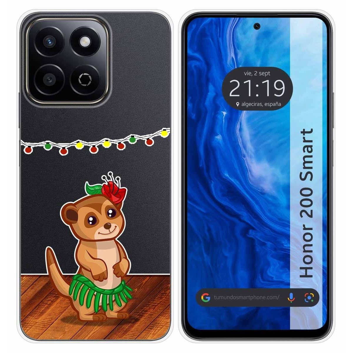 Funda Silicona Transparente para Huawei Honor 200 Smart 5G diseño Suricata Dibujos