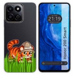 Funda Silicona Transparente para Huawei Honor 200 Smart 5G diseño Tigre Dibujos