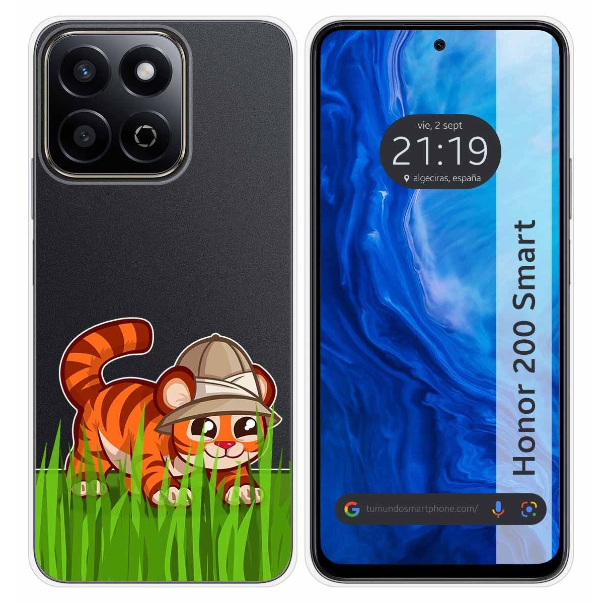 Funda Silicona Transparente para Huawei Honor 200 Smart 5G diseño Tigre Dibujos