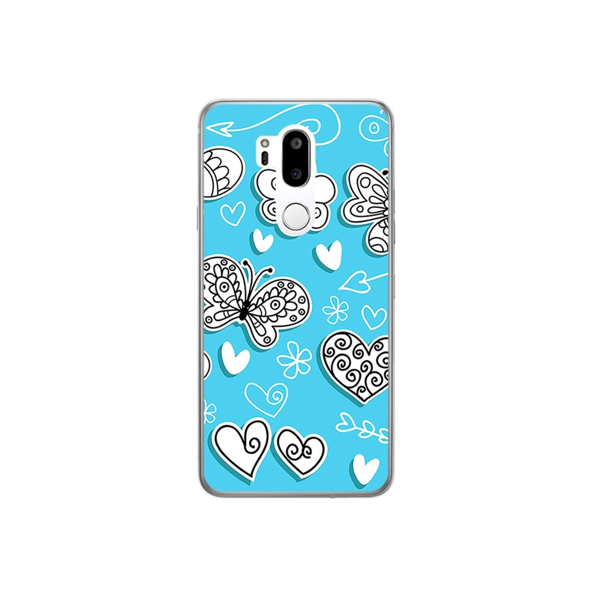 Funda Gel Tpu para Lg G7 Thinq Diseño Mariposas Dibujos