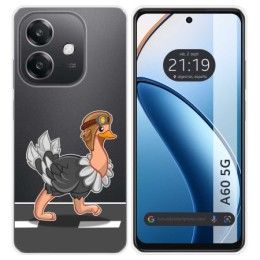 Funda Silicona Transparente para Oppo A60 5G diseño Avestruz Dibujos