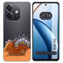 Funda Silicona Transparente para Oppo A60 5G diseño Bufalo Dibujos