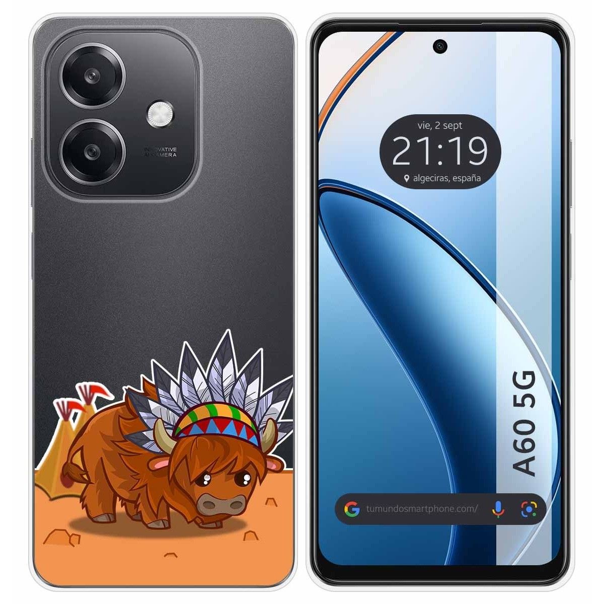 Funda Silicona Transparente para Oppo A60 5G diseño Bufalo Dibujos