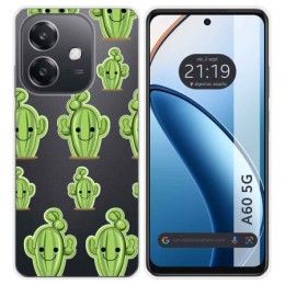Funda Silicona Transparente para Oppo A60 5G diseño Cactus Dibujos