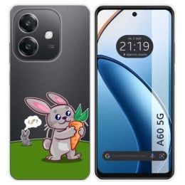 Funda Silicona Transparente para Oppo A60 5G diseño Conejo Dibujos